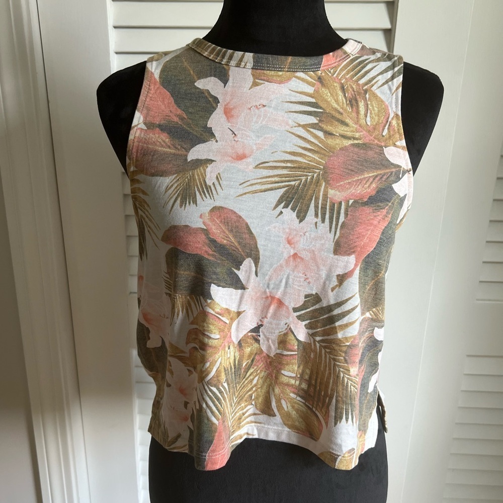 Floral Summer/Spring Cotton Sleeveless Tank Top - Multicolor